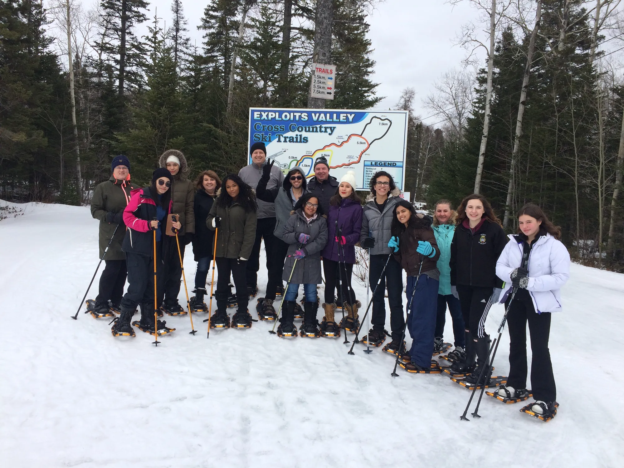 Students on a snowshoeing trip